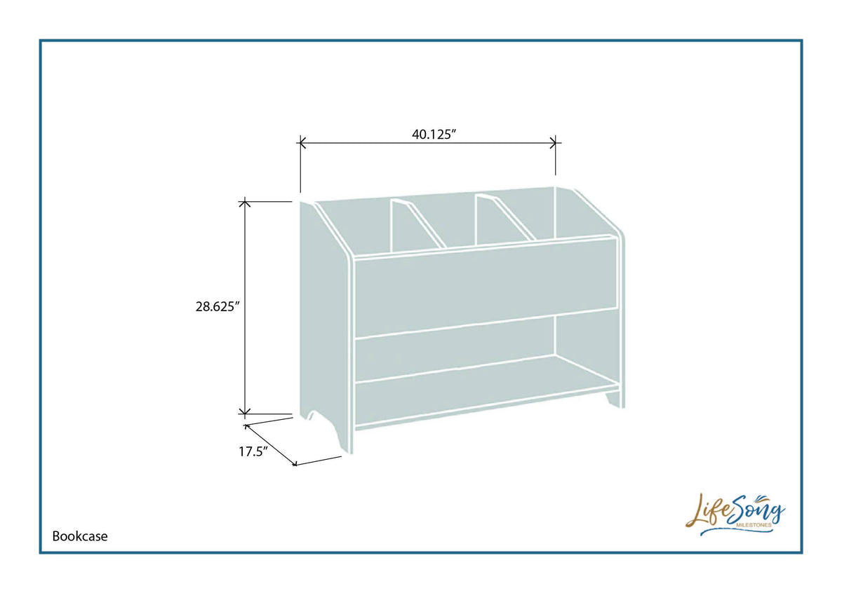 40.125 x 17.5 x 28.625 Bookcase Footboard Storage Box H317