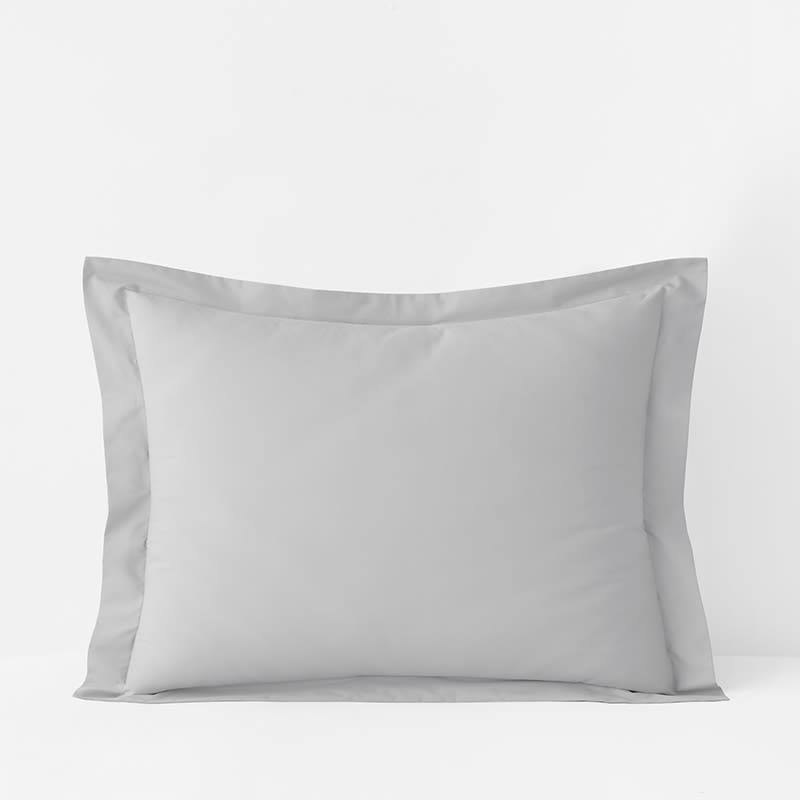 Organic Pearl Gray 300-Thread Count Cotton Percale King Sham D25687