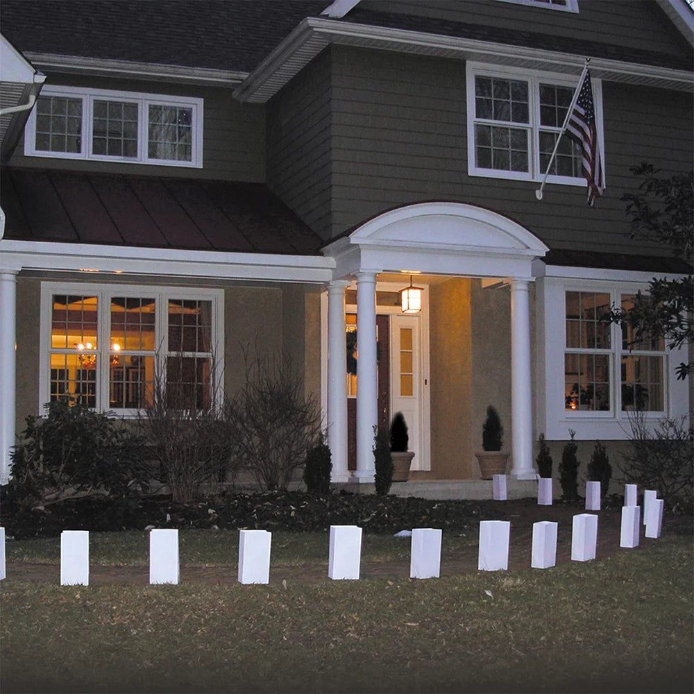 White Set of 12 Candle Luminaria Kit D898