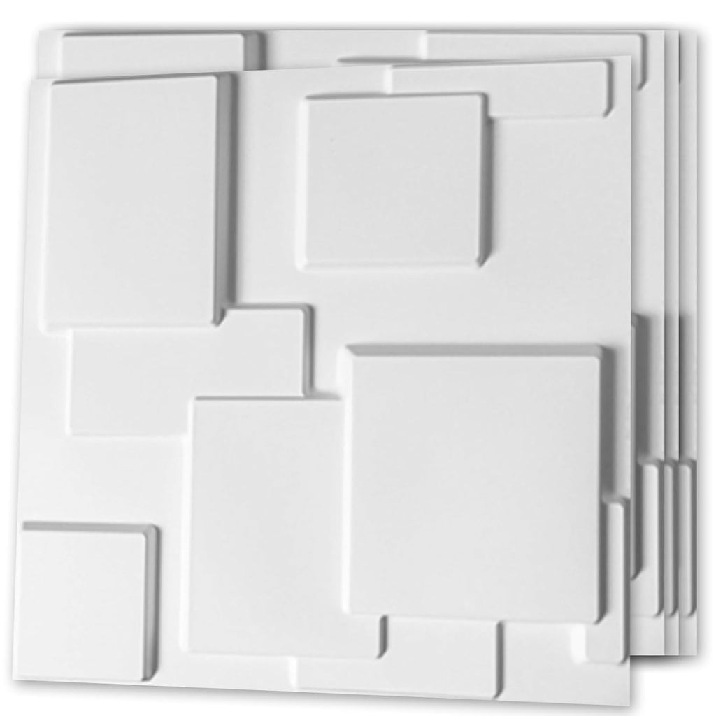 White PVC 3D Wall Panel, 32 Sq.FT T5170