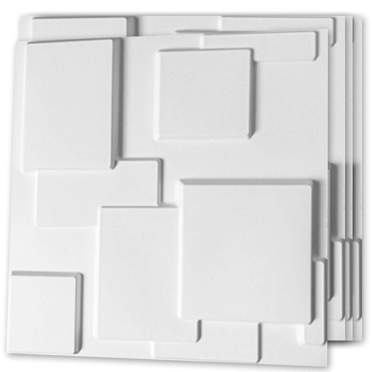 White PVC 3D Wall Panel, 32 Sq.FT T5170
