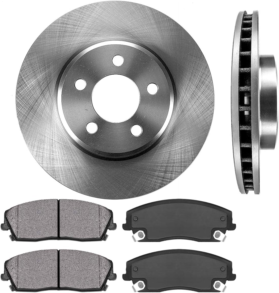 Front 5 Lug Brake Rotors + Metallic Brake Pads Pack of 2 P851623