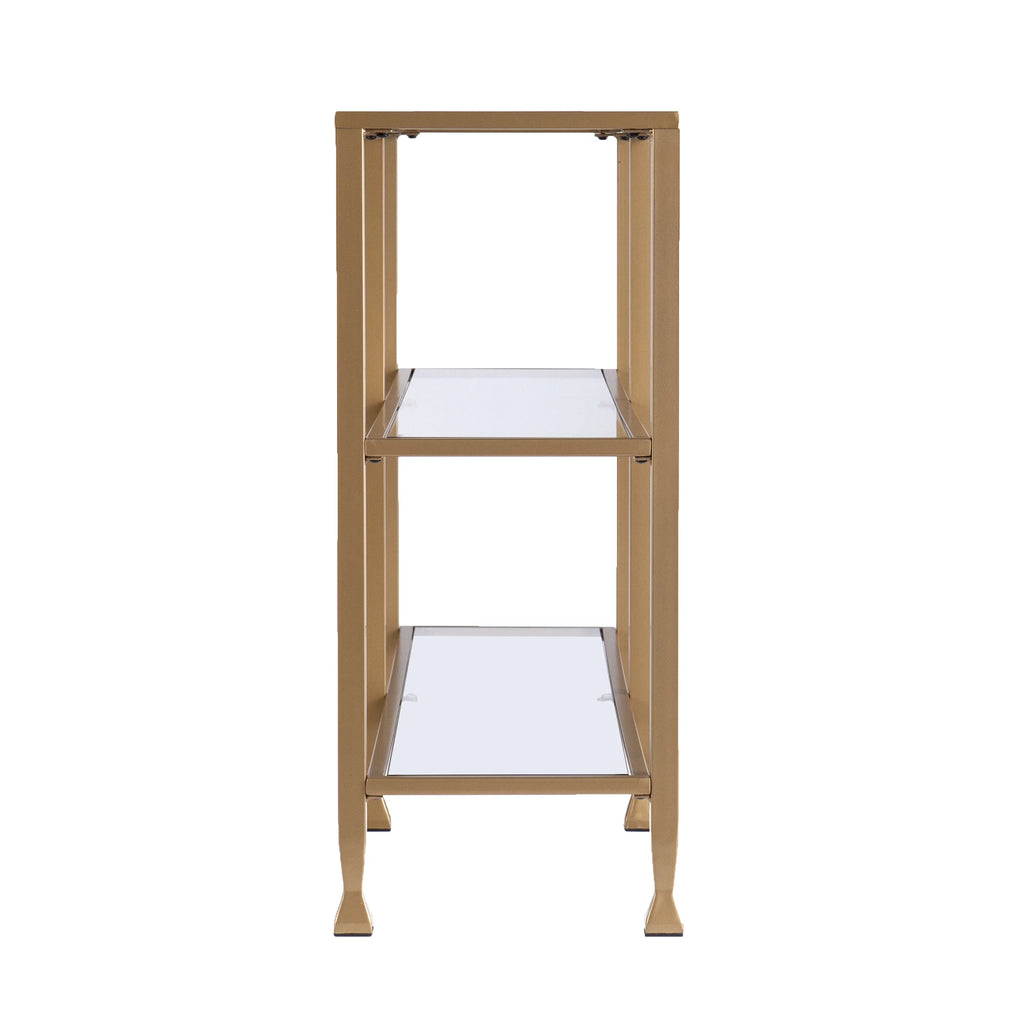 Gold Metal and Glass Console Table Z2796