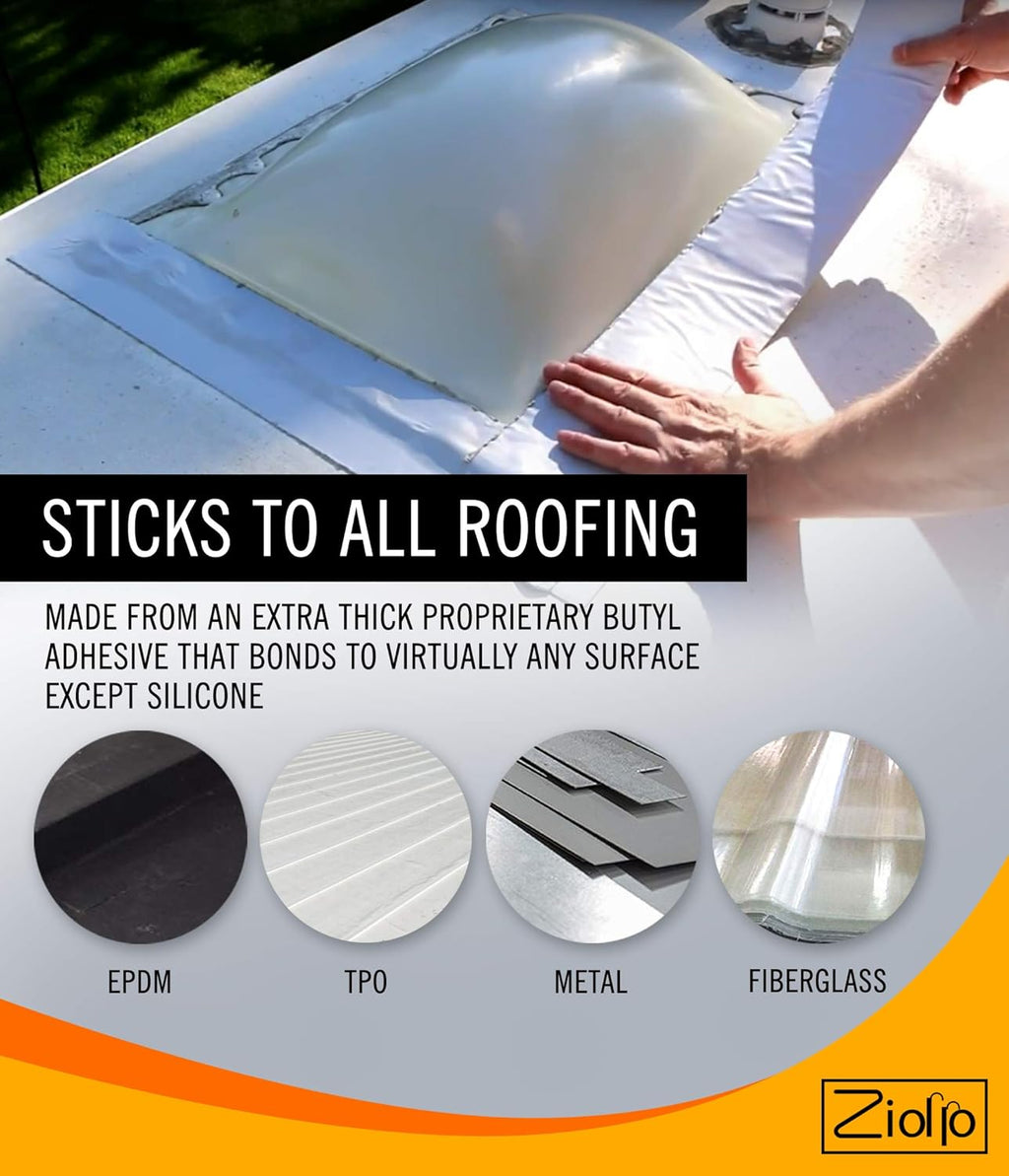 White 4-inch x 50 Foot Roll RV Flex Repair Tape N270