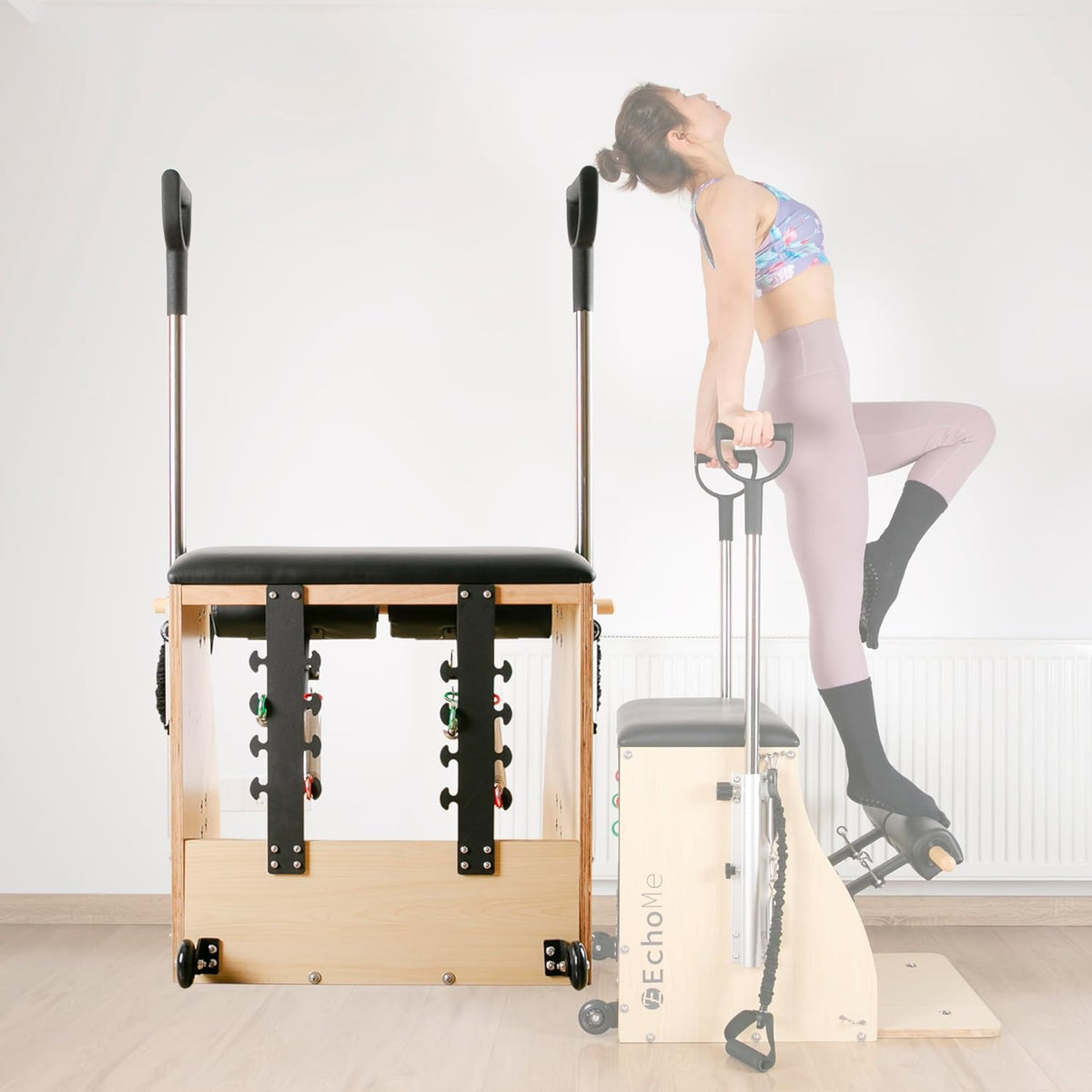 Split-Pedal Stability Pilates Chair with Handles E691766