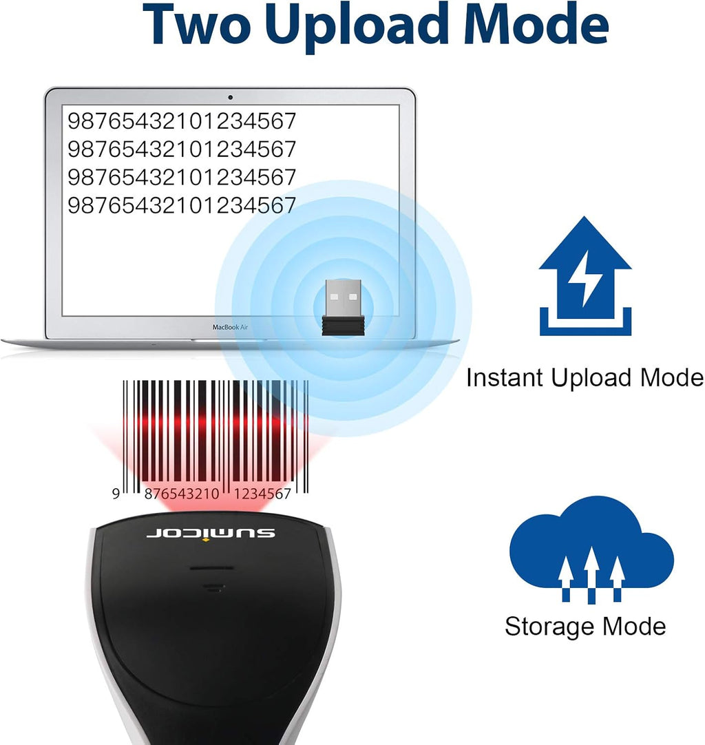 2D Bluetooth Barcode Scanner with Stand Pack of 2 X263