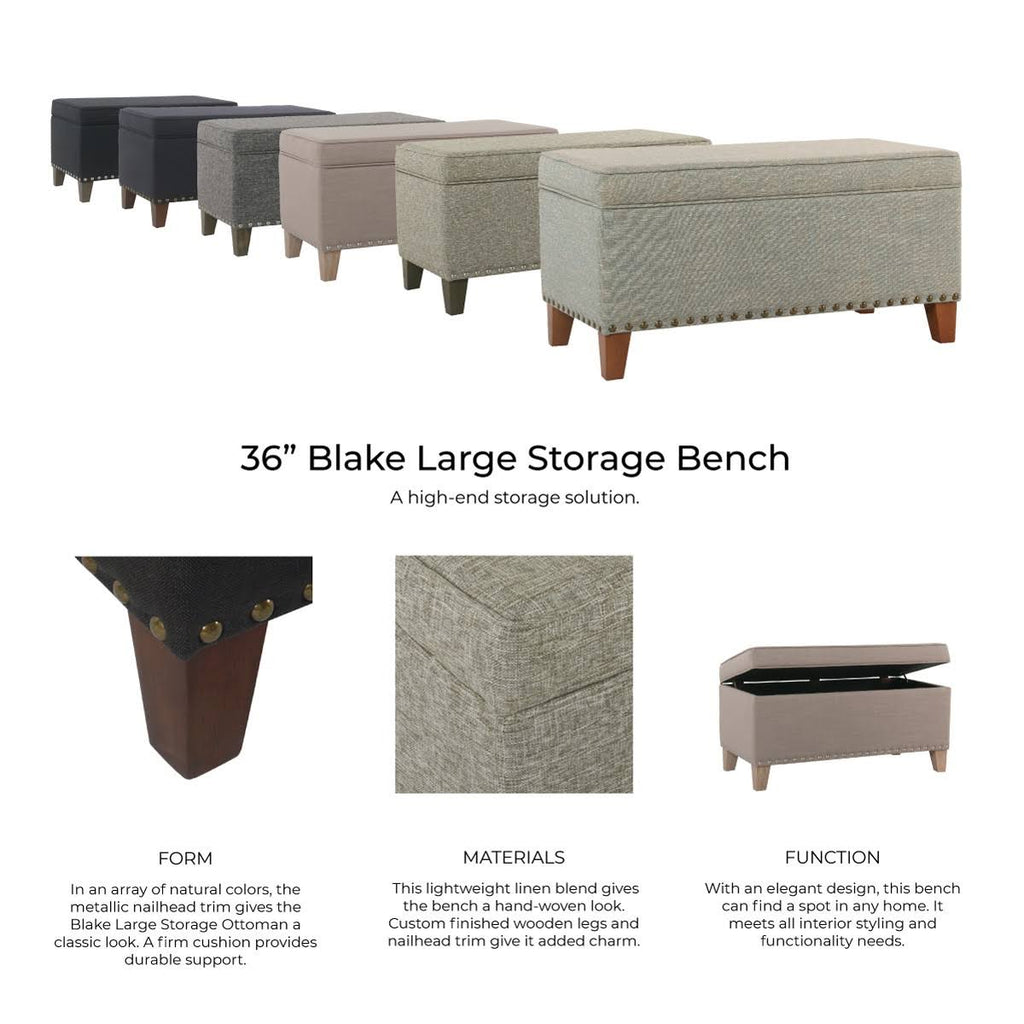 Large Storage Bench with Nailhead Trim U1714