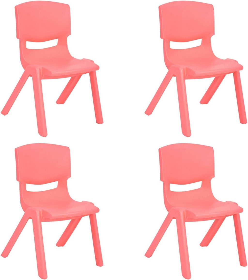 Stackable Plastic Kids Learning Chairs, 20.8x12.5 Inches, Red, 2 Pack B642014