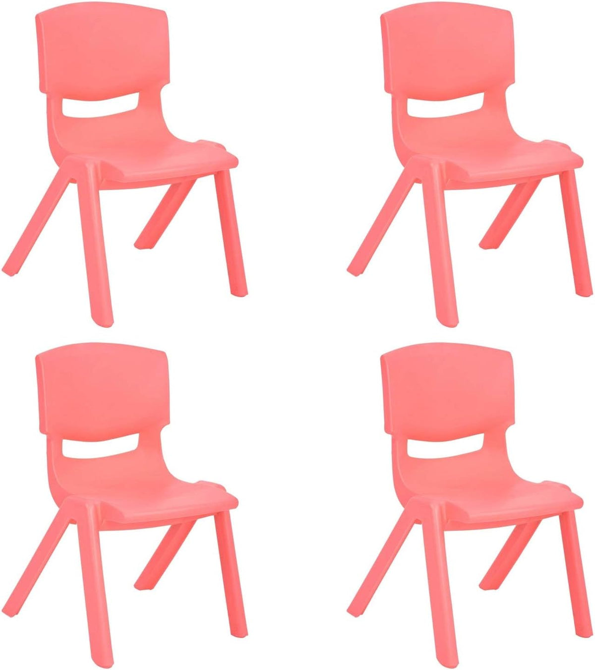 Stackable Plastic Kids Learning Chairs, 20.8x12.5 Inches, Red, 2 Pack B642014
