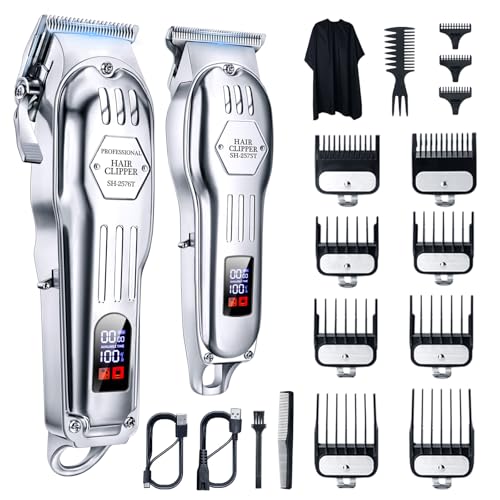 Silver Cordless Hair Clippers Set F6956