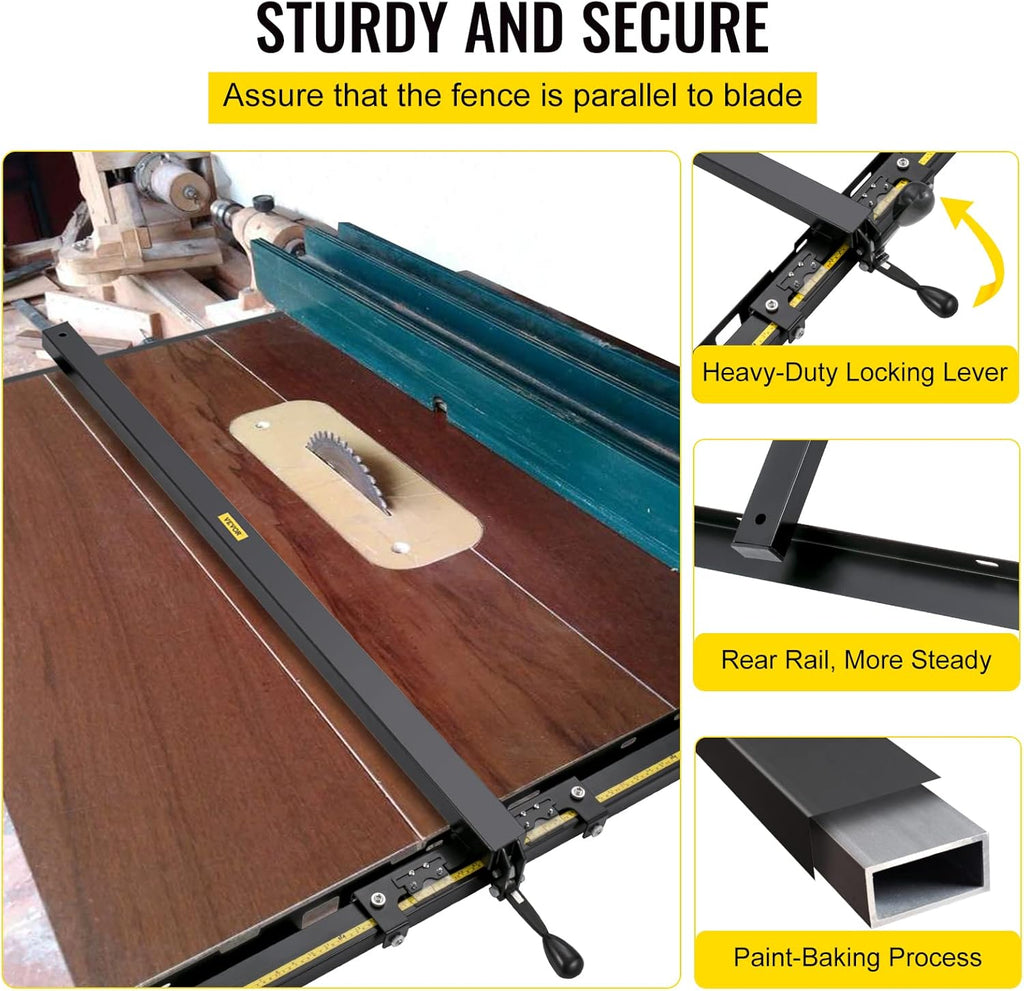 57×57 Table Saw Fence System with Front Guide Bar C2738