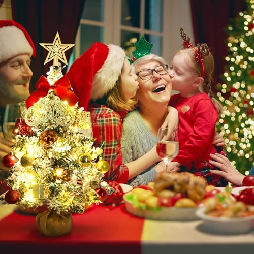 24 Inch Green Artificial Tabletop Christmas Tree with LED Lights L544984