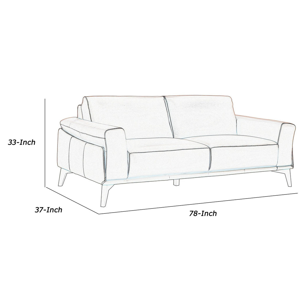 Pink Leather Upholstered Sofa with Track Arms and Contrast Stitching K35737