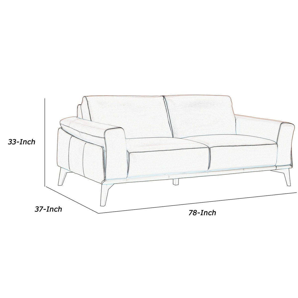 Pink Leather Upholstered Sofa with Track Arms and Contrast Stitching K35737