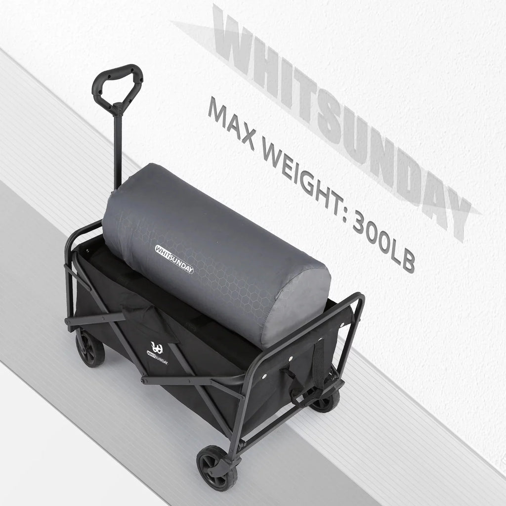 Collapsible Folding Utility Wagon Cart 5" Solid Rubber Wheels T487676