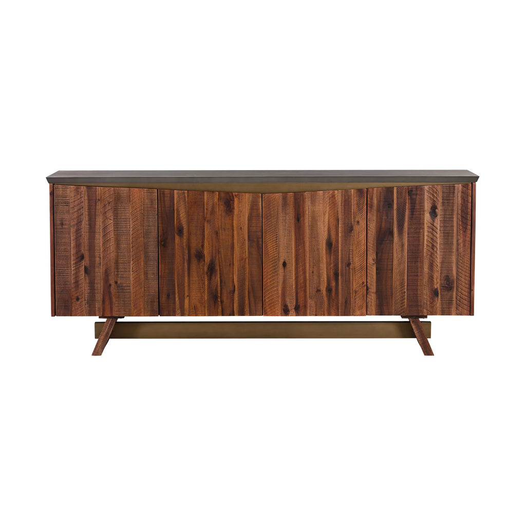 4 Door Acacia Wood and Concrete Sideboard Buffet J4711