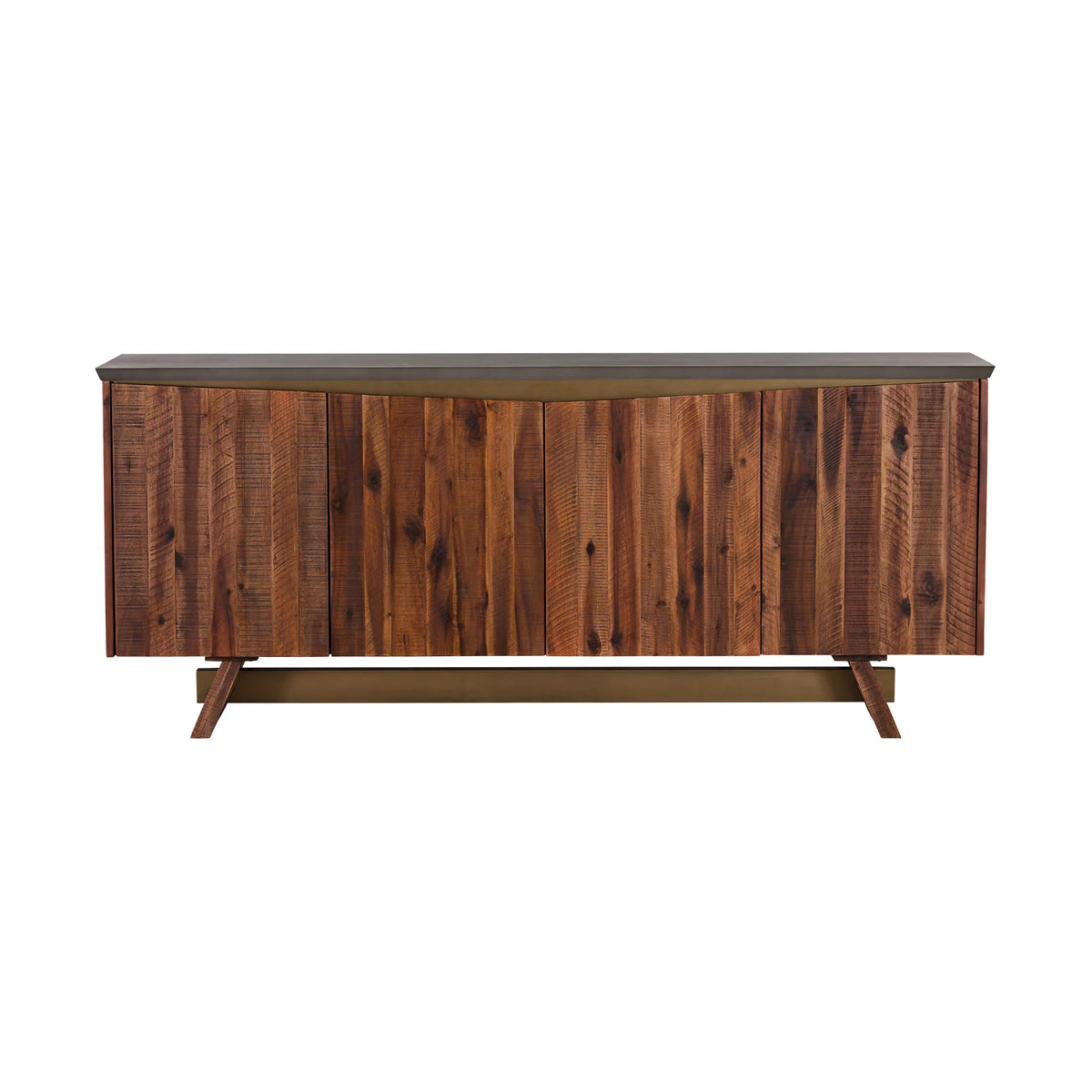 4 Door Acacia Wood and Concrete Sideboard Buffet J4711