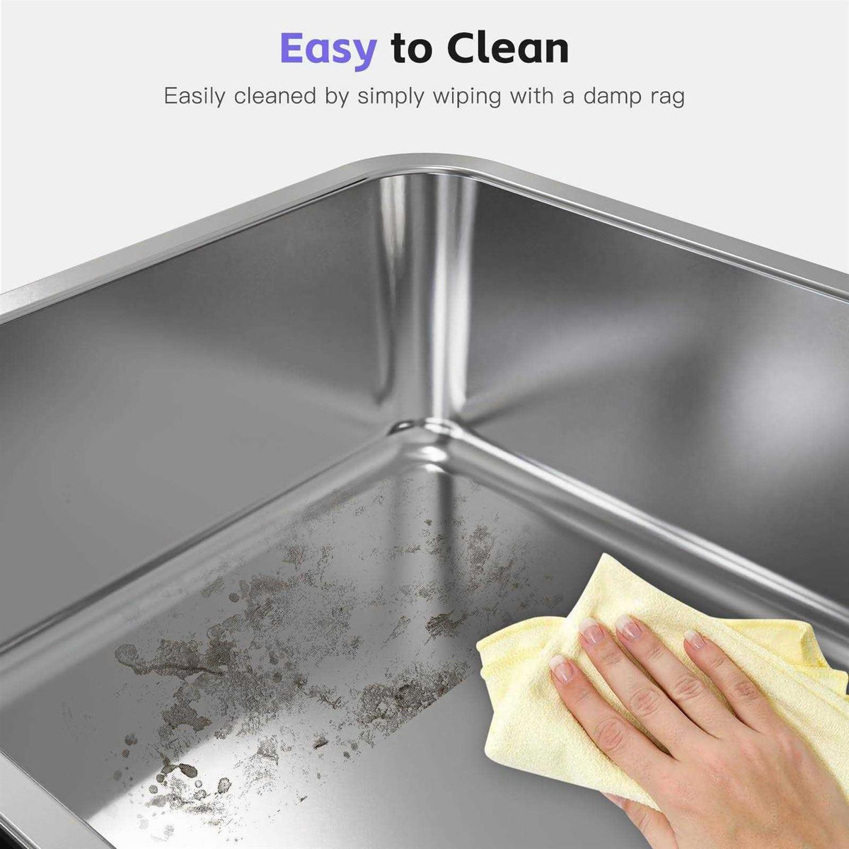 Enclosed Stainless Steel Litter Box XL with High Side C690882