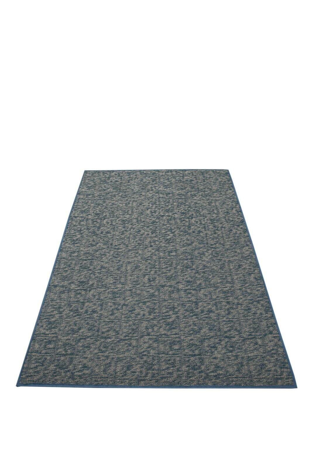 Blue 60" x 120" Half Round Solid Color Rug A370