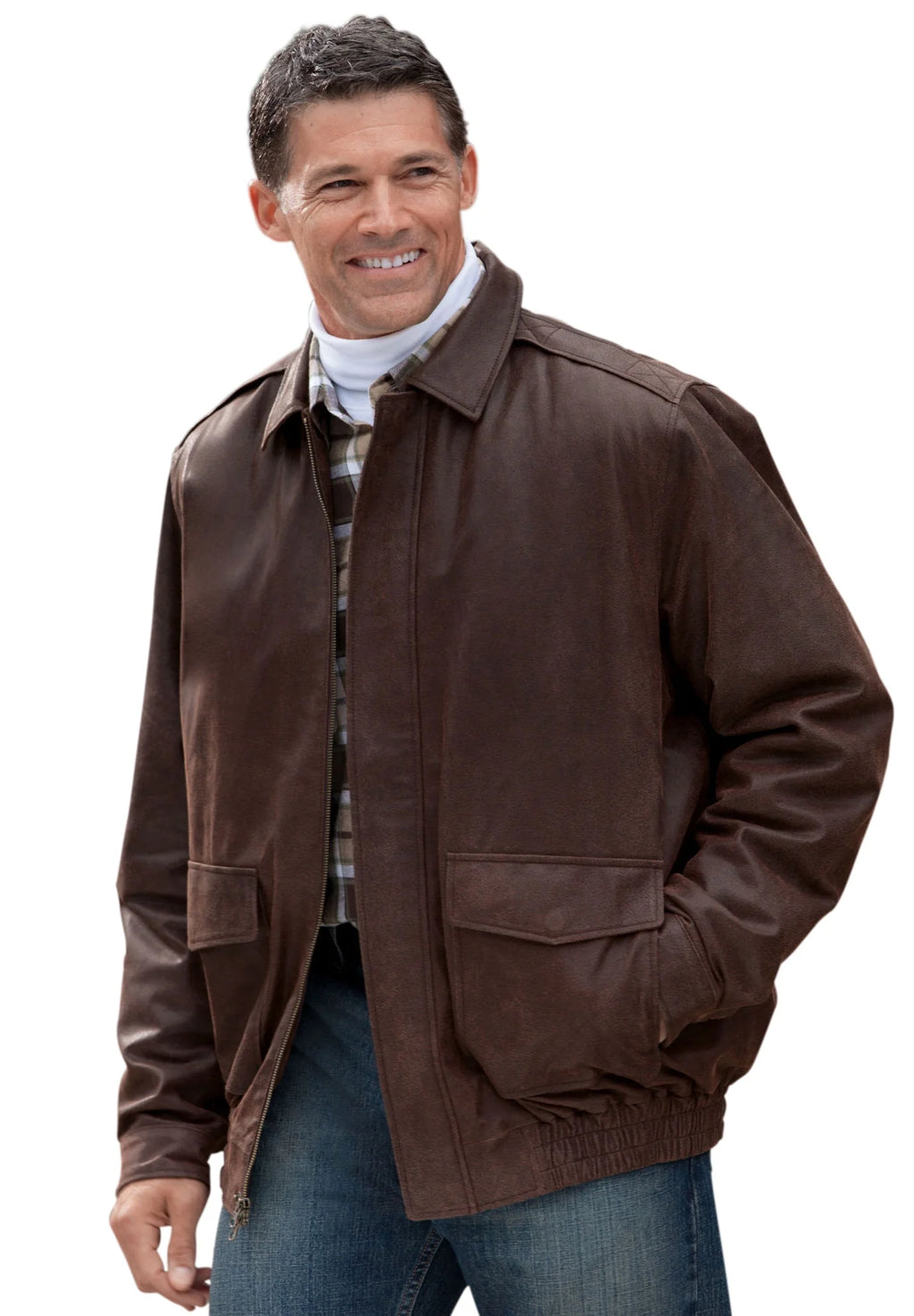 Leather Aviator Jacket Q718