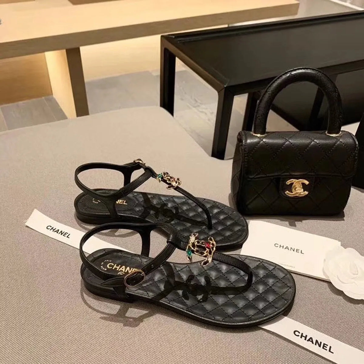 Black Sandals C36551