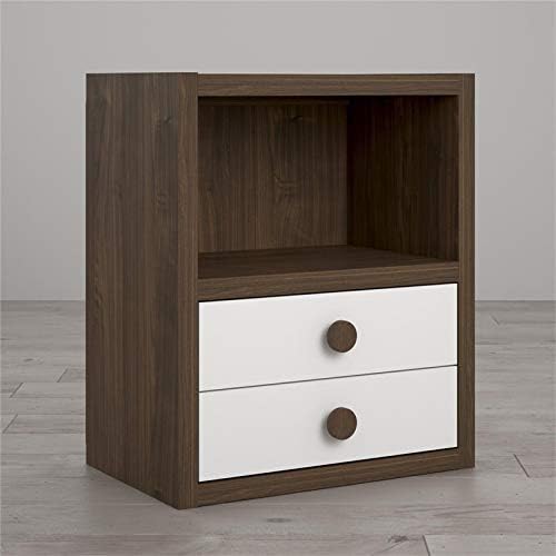 Walnut and White 2 Drawer Bookcase G4517