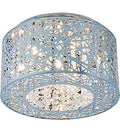 LED Polished Chrome Flush Mount Ceiling Light with Clear & White Bulb J4857