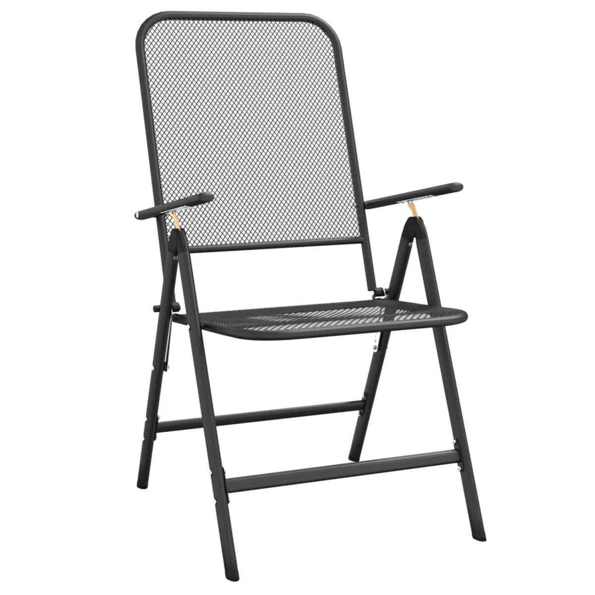 Folding Patio Chairs 2 pcs Metal Mesh Anthracite T16049