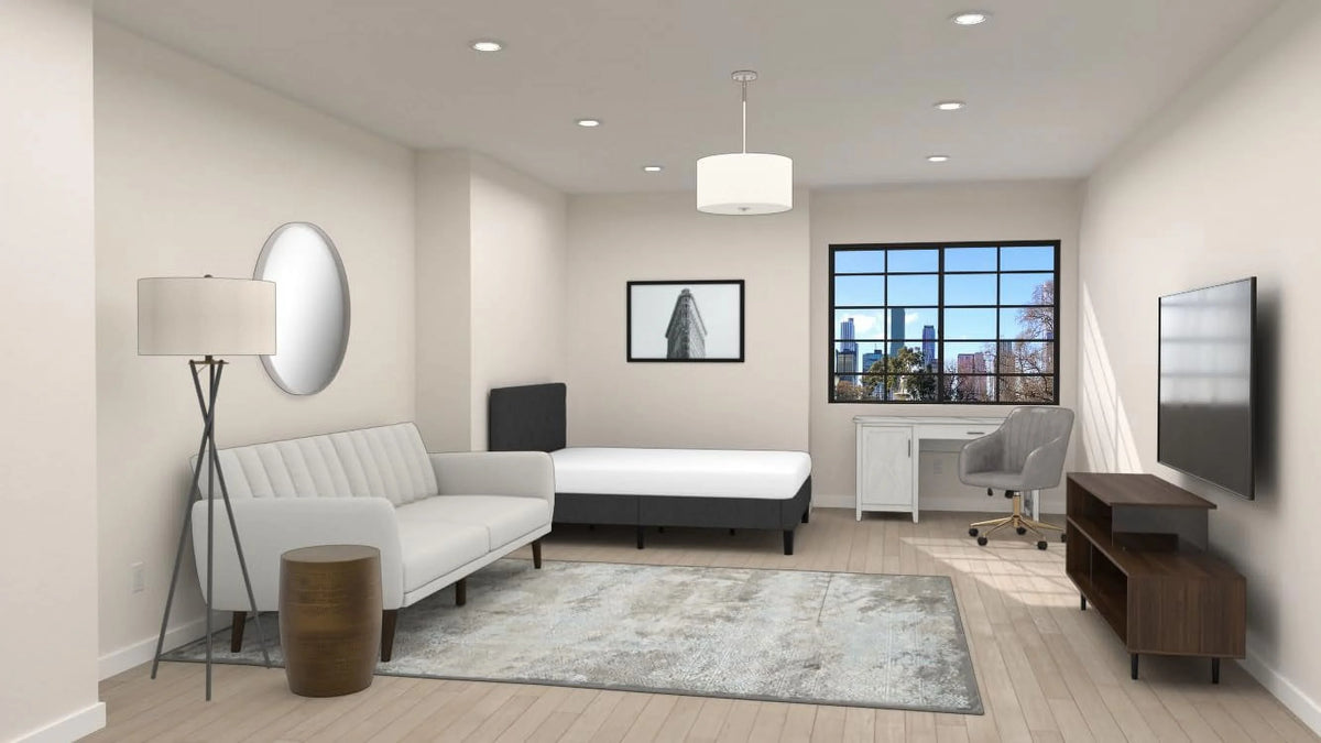 54W Linen White Oak Computer Desk with Storage P292