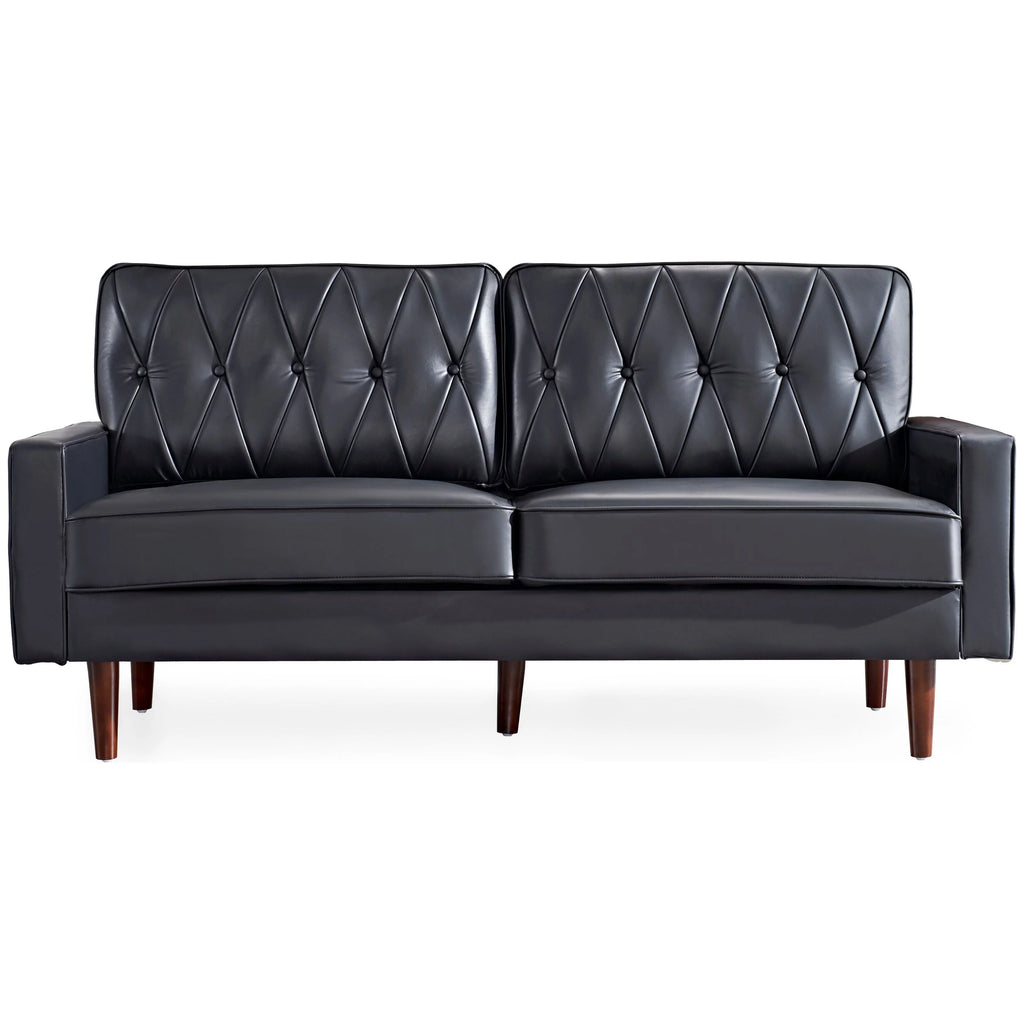 Faux Leather Cushion Back Sofa B63905