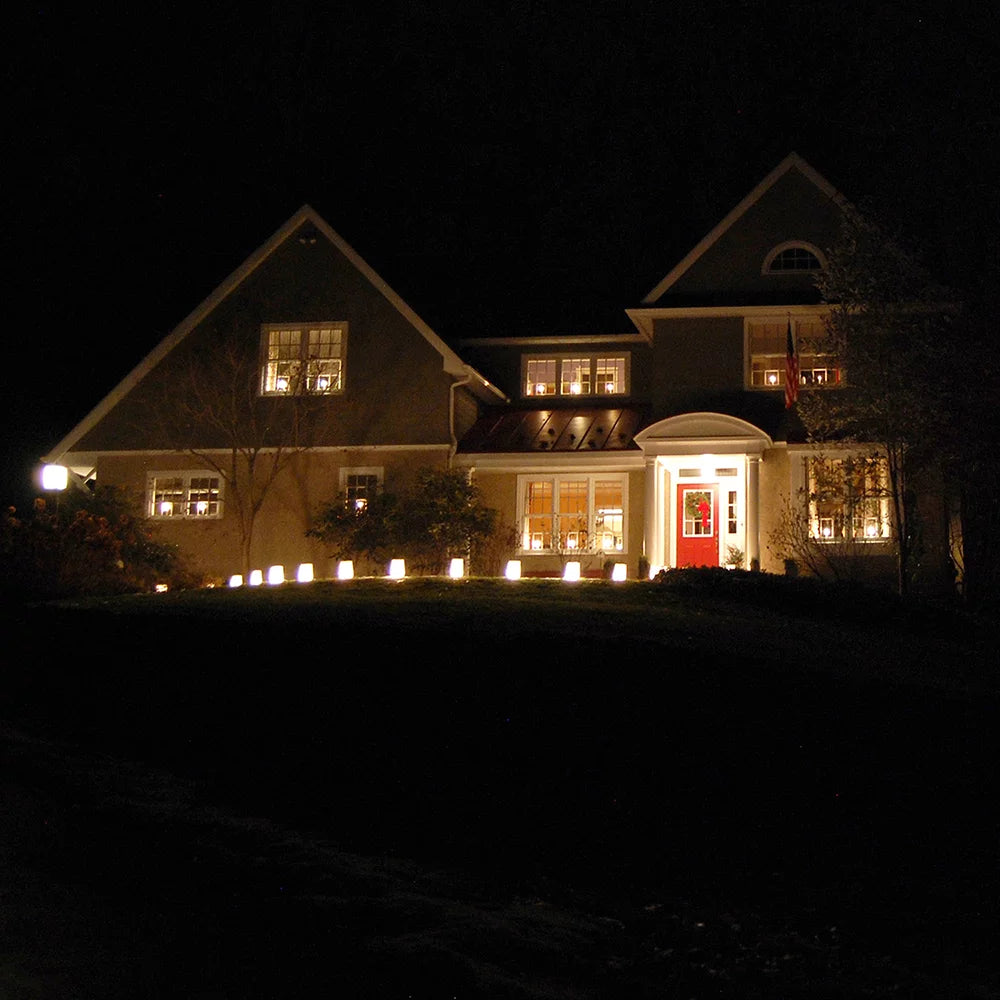 White Set of 12 Candle Luminaria Kit D898