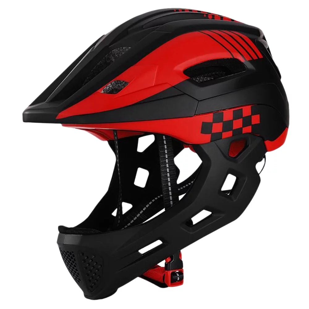 Full Face Safety Head Guard with Taillight and Detachable Chin M566