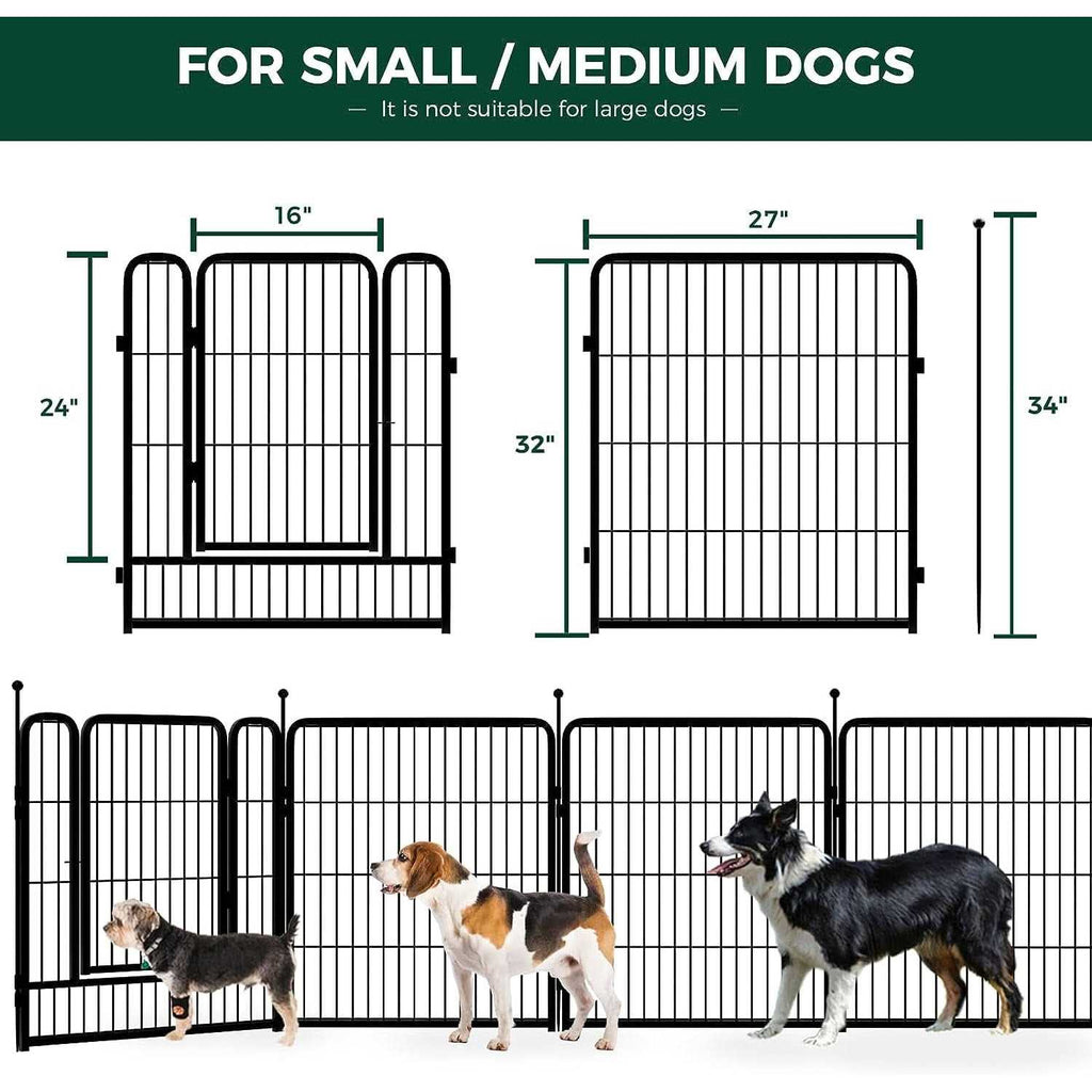 16 Panel 32 Height Dog Playpen with Doors O7032