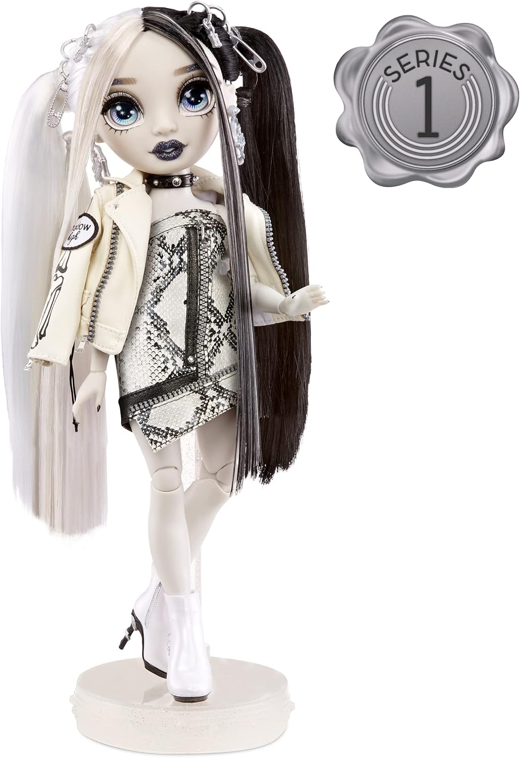 Grayscale Fashion Doll with 2 Grey Designer Outfits and Accessories D404