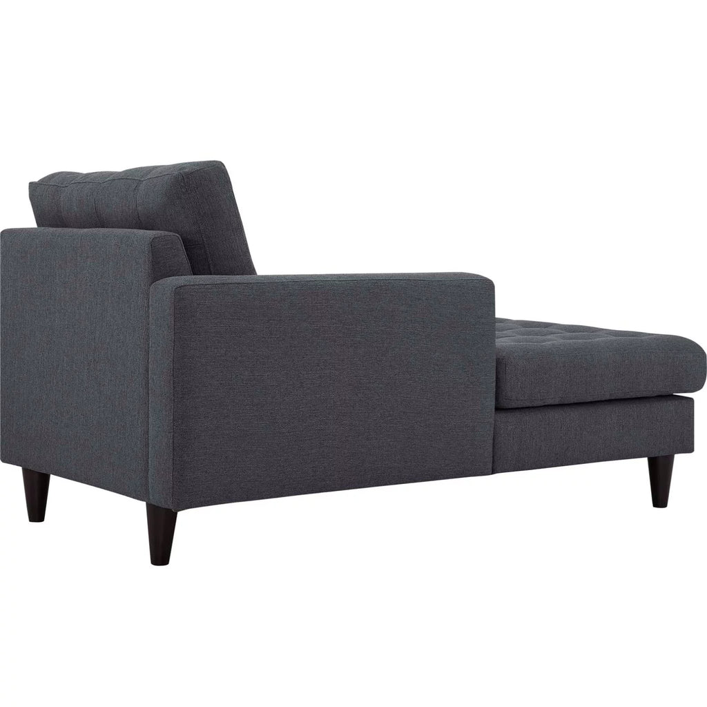 Left Arm Chaise Lounge Chair Grey Fabric V562