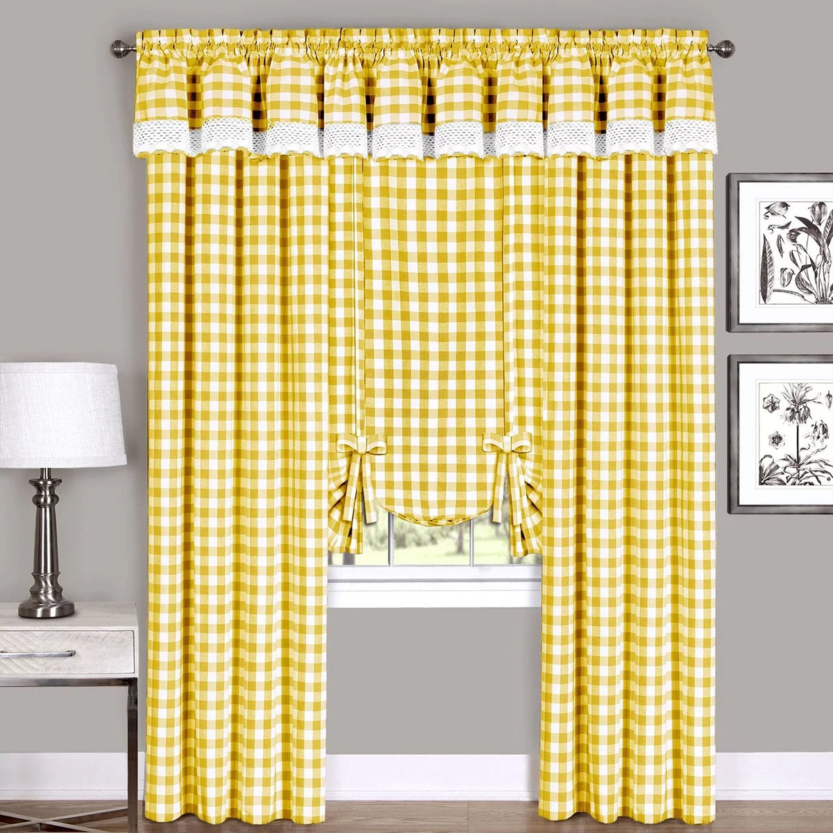 Buffalo Plaid Gingham Curtains 42" x 84" Single Panel Z400