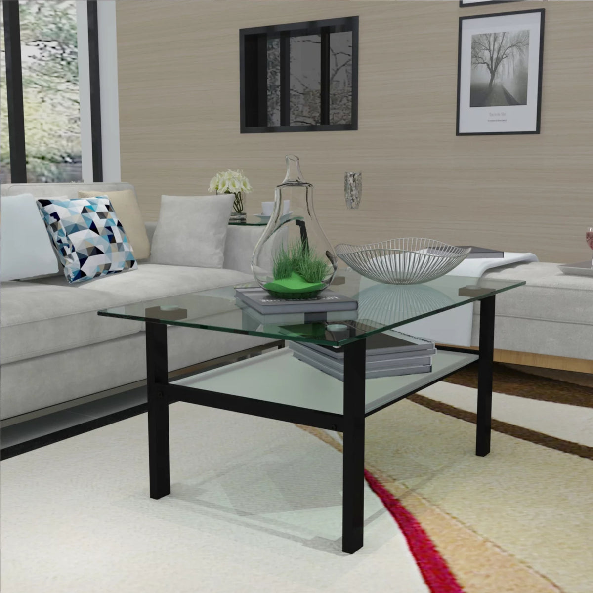 39.37" Glass Coffee Table H244