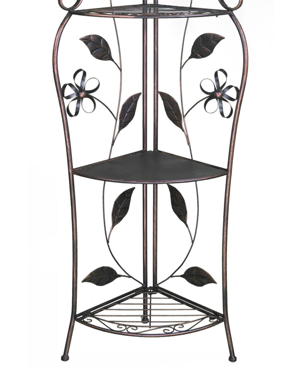 Copper 4 Shelf Corner Bakers Rack C719