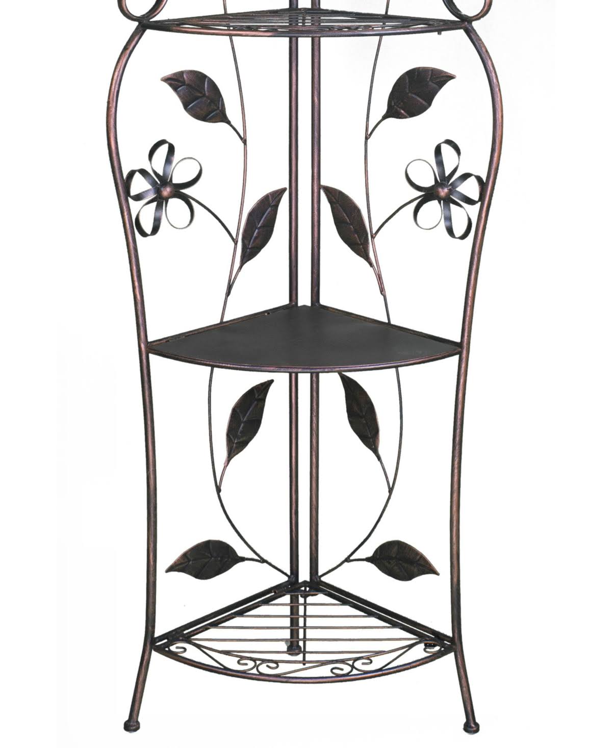 Copper 4 Shelf Corner Bakers Rack C719