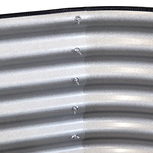 62.5-Inch Oval Stackable Steel Raised Garden Bed Planter Kit with Rubber Edge Trim S8603