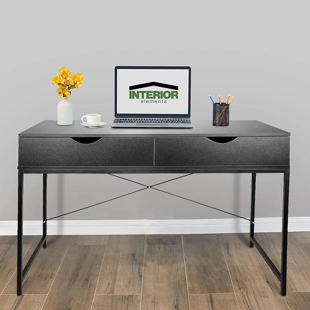 Black Computer Desk with Drawers F57733