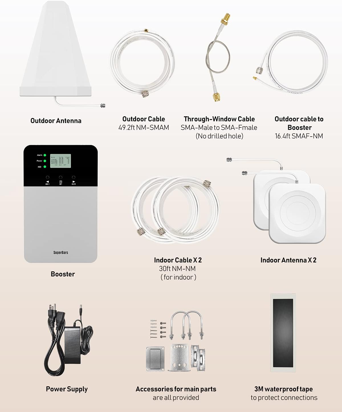 Cell Phone Booster for Home with 2 Indoor Antennas Q320832