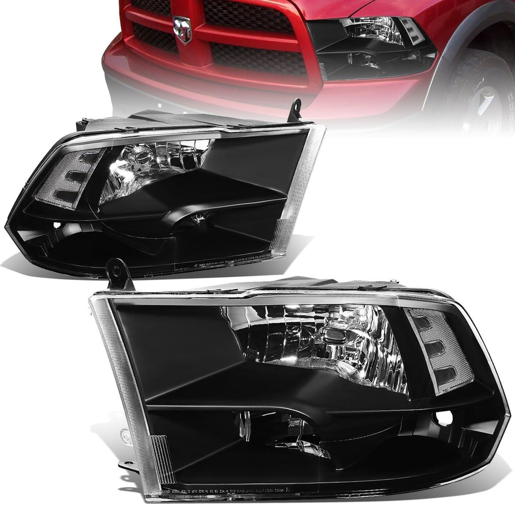 Quad Headlights Assembly Chrome Housing Clear Lens W541961