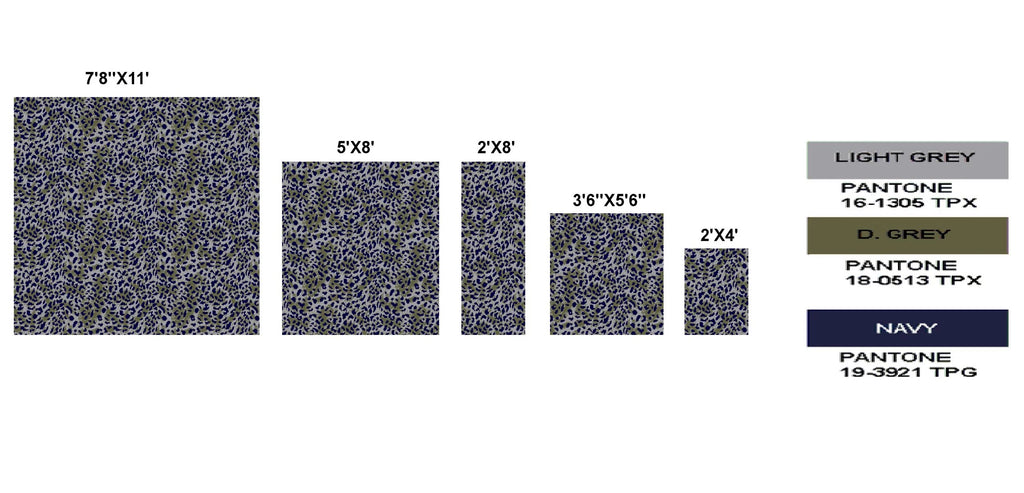 Leopard Print Area Rug 5 ft. x 8 ft. Dark Grey S111