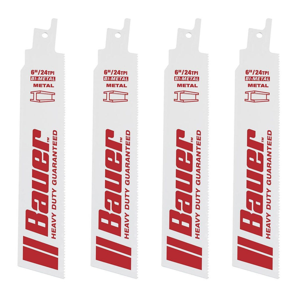 24 TPI Bi-Metal Reciprocating Saw Blades, 4 Pack U179911
