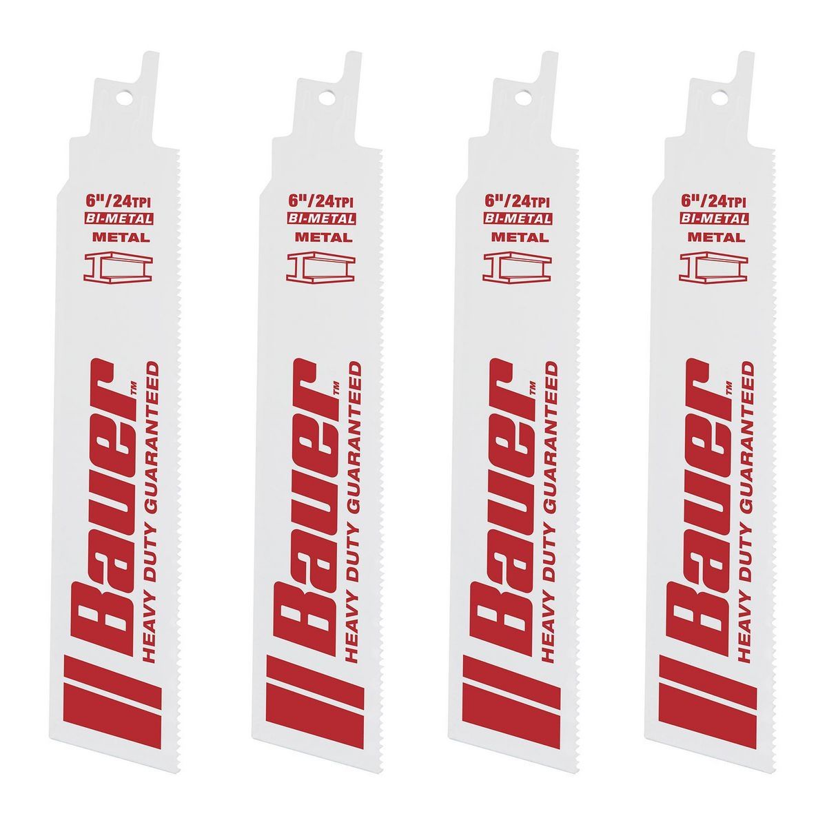 24 TPI Bi-Metal Reciprocating Saw Blades, 4 Pack U179911