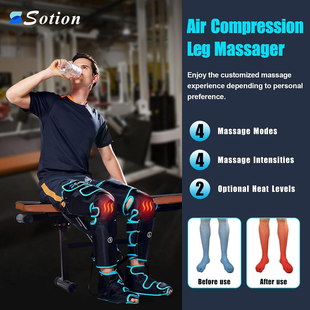 Leg Massager with Air Compression and Heat Function X2904