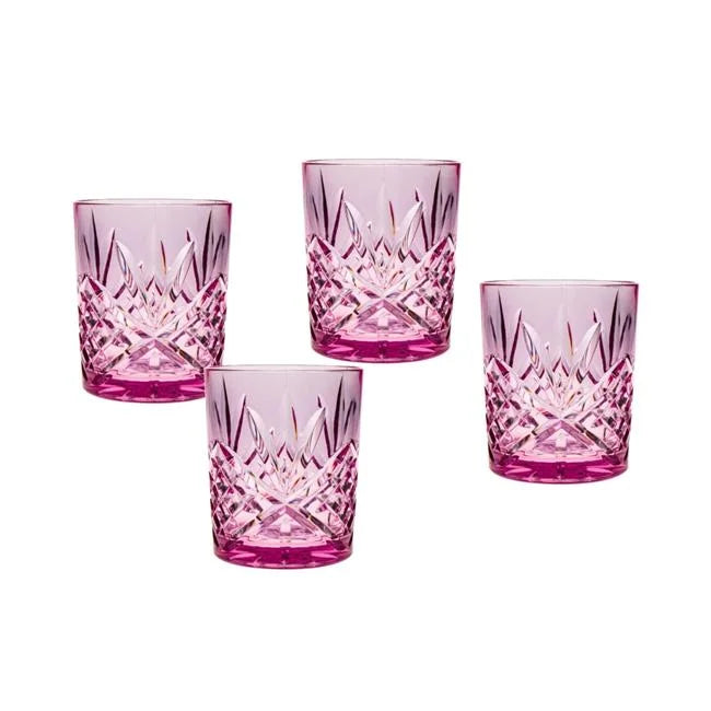 Lilac Acrylic Double Old-Fashioned Glasses Set of 4 W683180