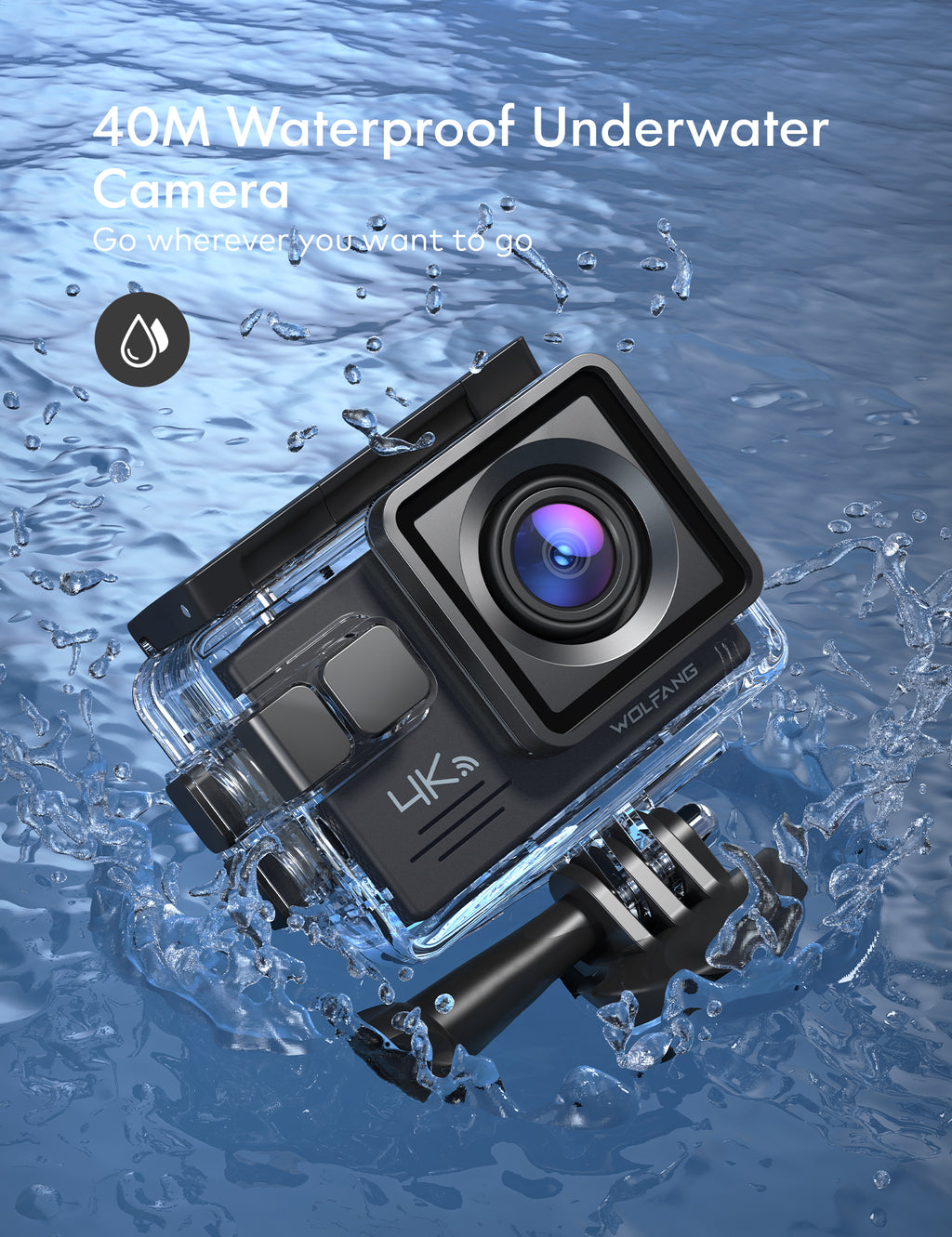 4K 24 FPS 20MP Wi-Fi Waterproof Underwater Action Camera M231627