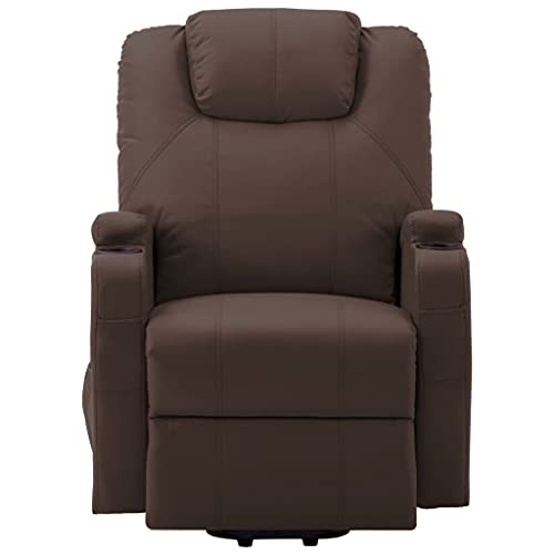 Black Faux Leather Electric Power Lift Massage Chair with 6-Point Vibration Massage X697052